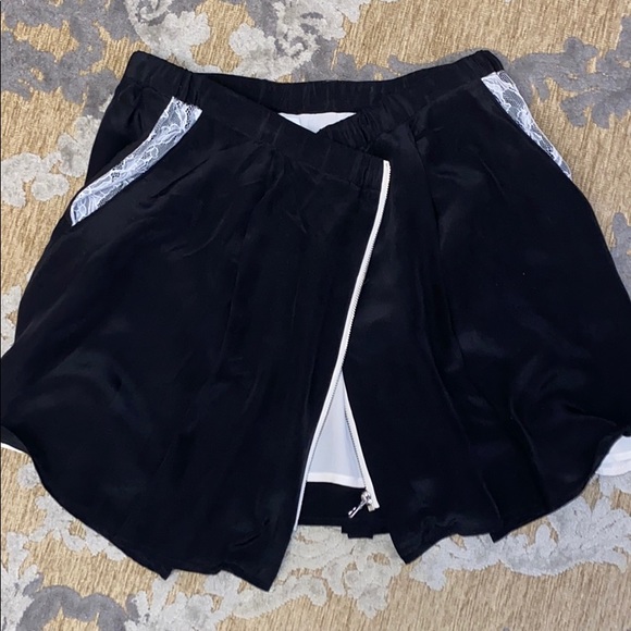 Pencey Black Silk Mini Skirt with Lace detail - Picture 8 of 8